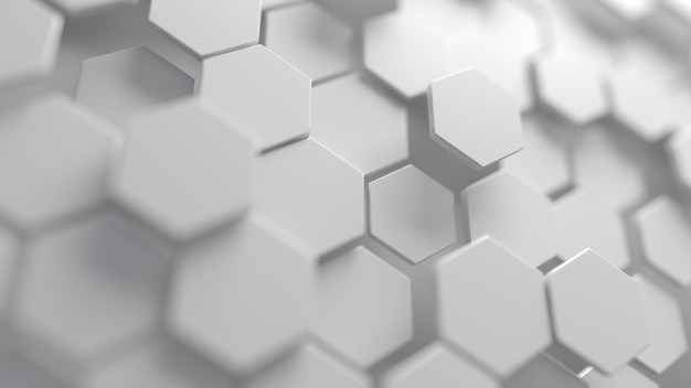 Fundo hexagonal branco abstrato