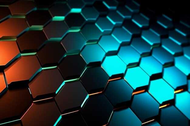 Foto fundo hexagonal com telhas de superfície em camadas superfície ai gerada