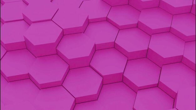 Fundo hexagonal tecnológico de jogos em design de cor rosa fundo de movimento ondulado aleatório