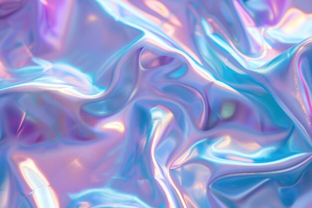 Fundo holográfico metálico abstrato em cores pastel etéreas