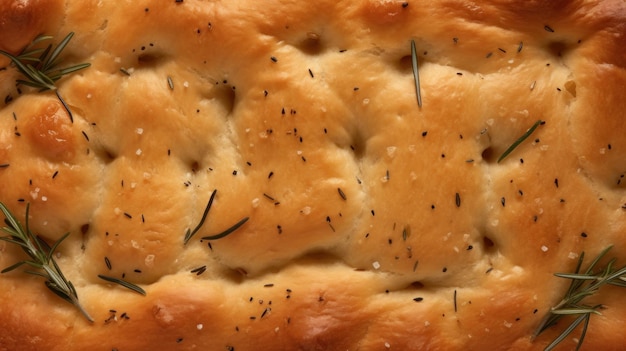 Fundo horizontal de Focaccia recém-assado