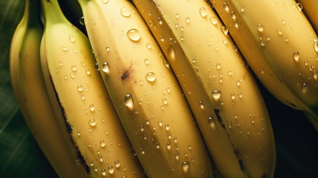 Foto fundo horizontal de fruta banana orgânica fresca