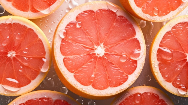 Fundo Horizontal de Fruta Toranja Orgânica Fresca