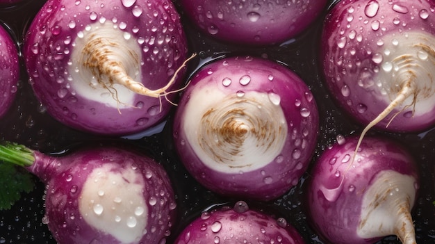 Fundo horizontal de vegetais de nabo orgânico fresco