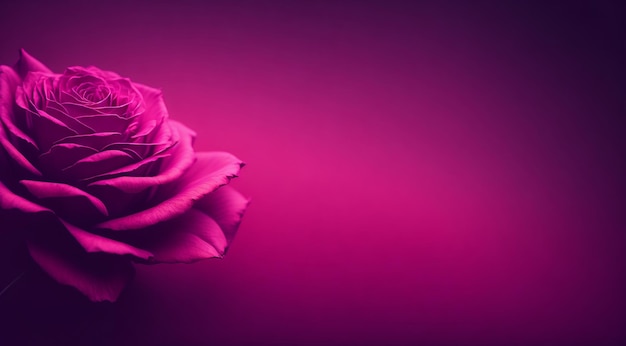 Fundo horizontal desfocado com rosa de cor rosa Copie o espaço para o seu texto