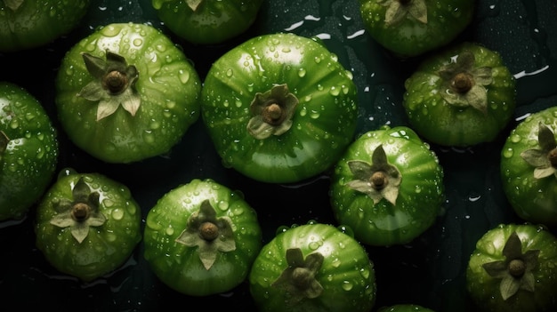 Fundo horizontal vegetal orgânico fresco do tomatillo