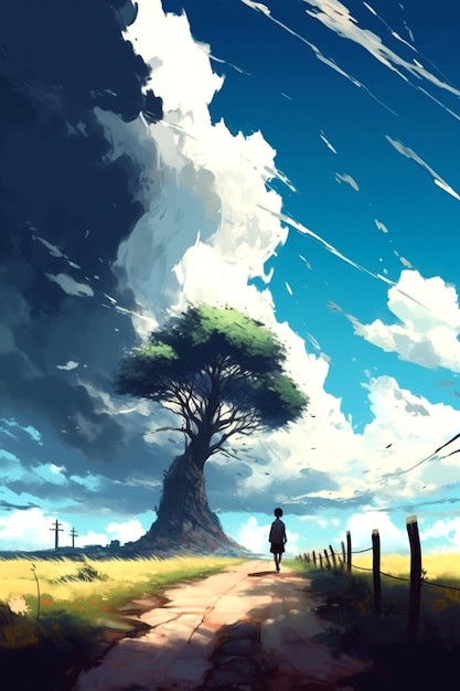 Fundo inspirado em Makoto Shinkai