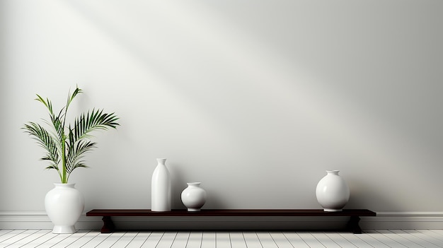 Fundo interior branco minimalista fotografia real iluminação suave AI generative