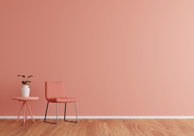 Fundo interior minimalista da sala de estar moderna, sala de estar em estilo escandinavo, parede vazia