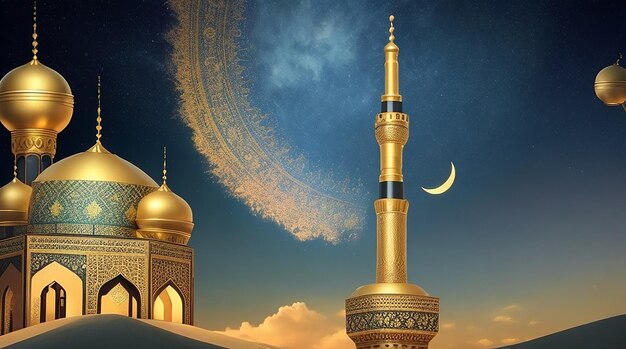 Fundo islâmico adequado para saudações do Eid Fitr Adha Muharram Ramadan