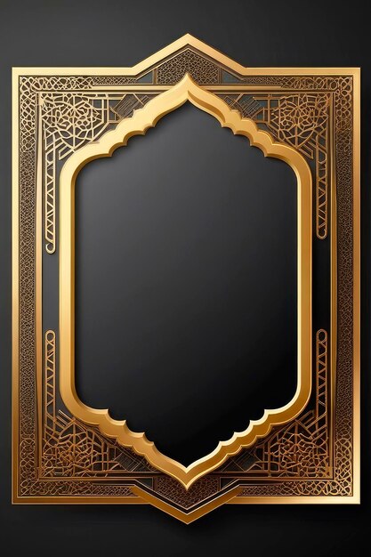 fundo islâmico com padrão árabe Ramadan kareem moldura decorativa dourada Copiar espaço