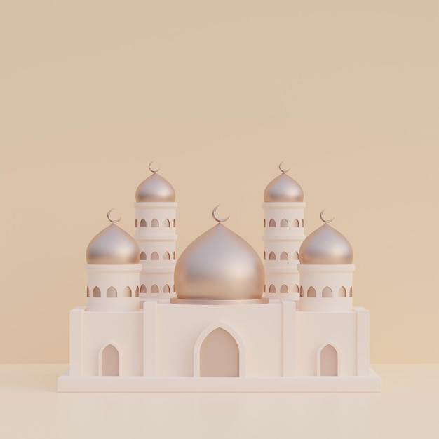 Foto fundo islâmico do ramadã eid com espaço de cópia da mesquita de ilustração 3d