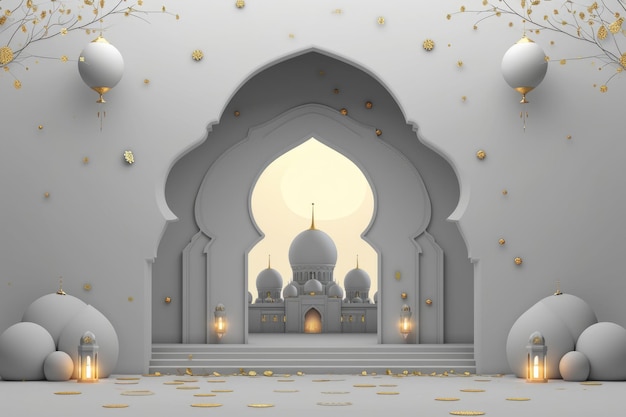 Fundo islâmico e cartão para o Ramadã