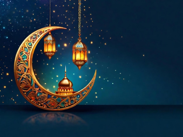 Fundo islâmico ramadan eid mubarak gerado por ia