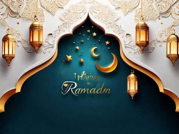 Fundo islâmico Ramadan eid mubarak gerado por IA