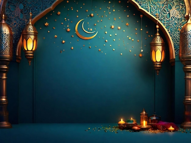 Fundo islâmico Ramadan eid mubarak gerado por IA