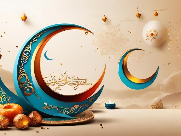 Fundo islâmico Ramadan eid mubarak gerado por IA