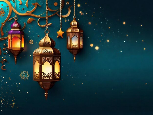 Fundo islâmico Ramadan eid mubarak gerado por IA