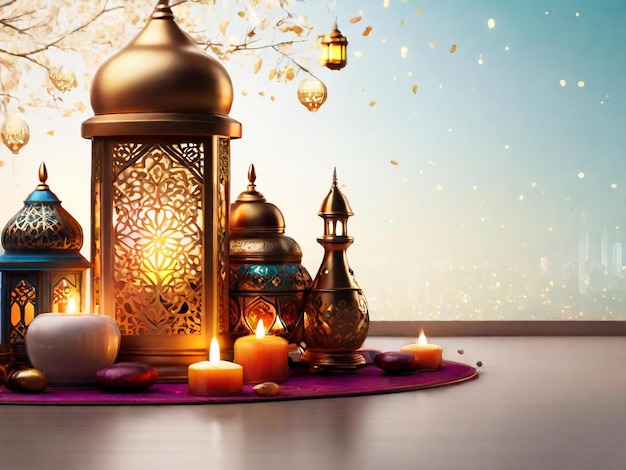 Fundo islâmico Ramadan eid mubarak gerado por IA