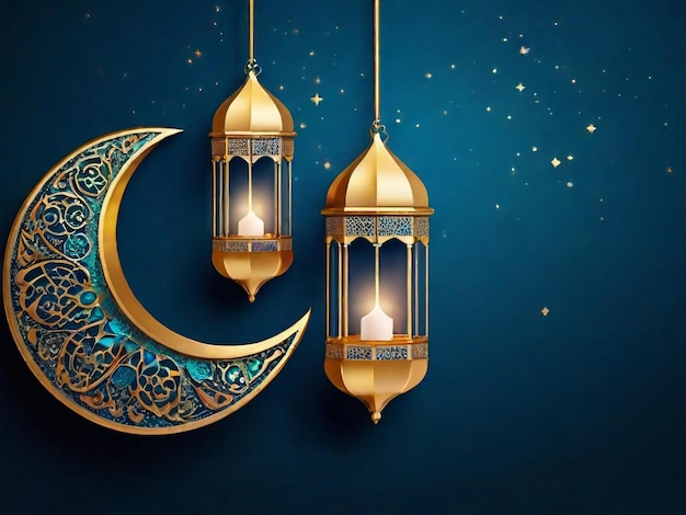 Fundo islâmico Ramadan eid mubarak gerado por IA