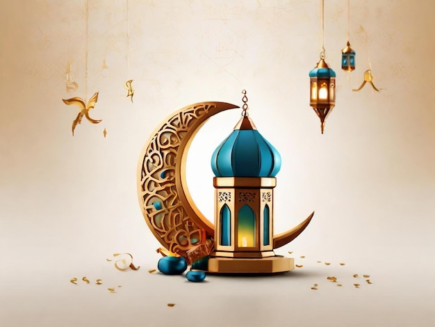 Fundo islâmico Ramadan eid mubarak gerado por IA