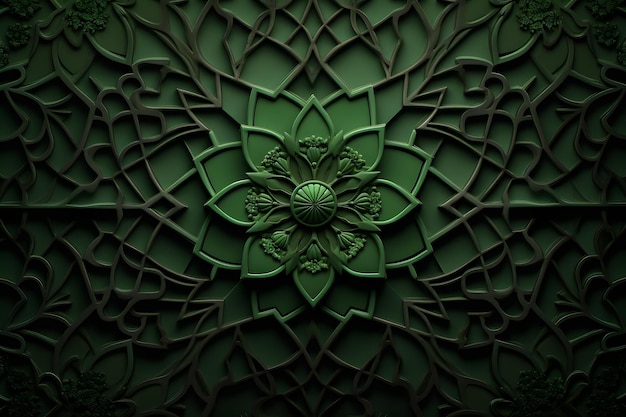 Fundo islâmico verde com mandala