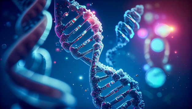 Fundo isolado de estrutura de DNA azul