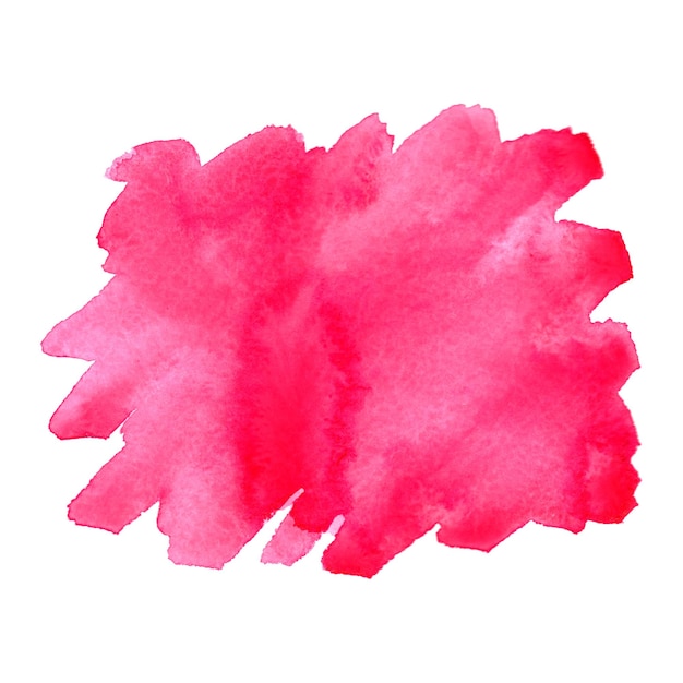 Fundo isolado de mancha de mancha rosa brilhante em aquarela