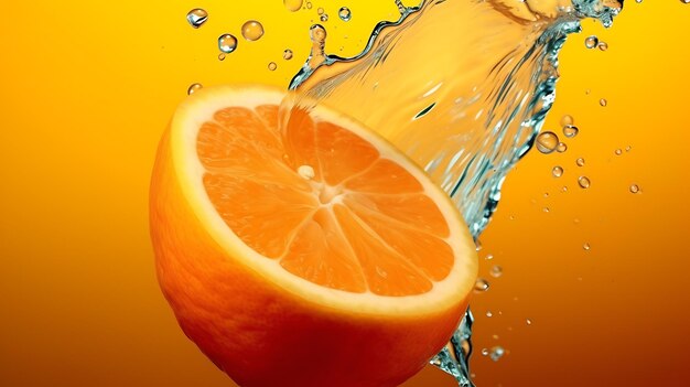 Foto fundo laranja com gota de água