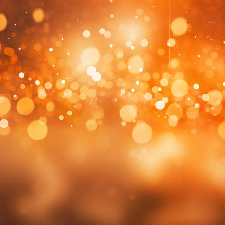 Foto fundo laranja com luzes bokeh