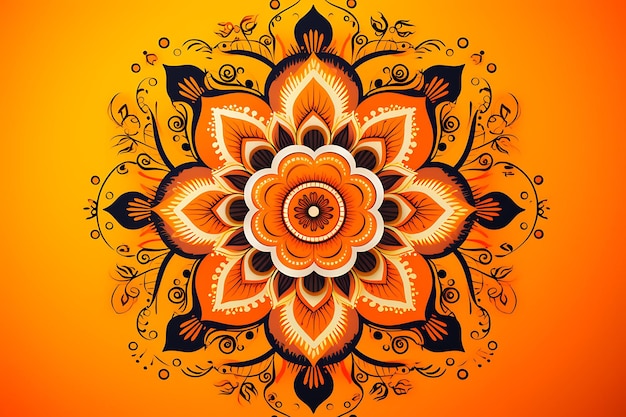 Fundo laranja com mandala