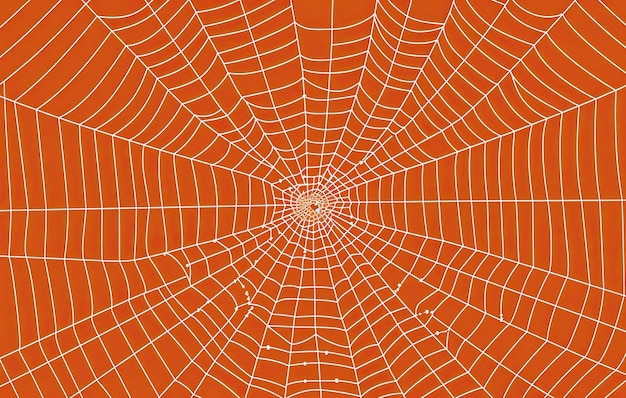 Fundo laranja de halloween com teia de aranhas Generative AI