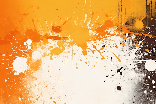 Foto fundo laranja grunge com salpicaduras brancas