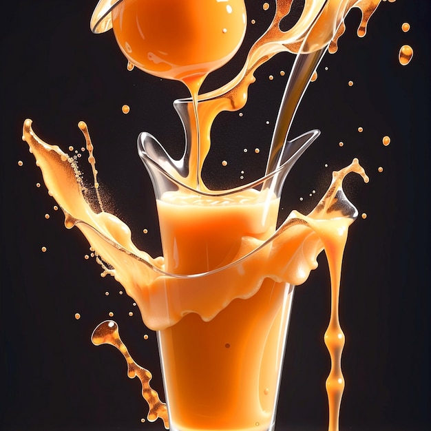 Fundo laranja splash gerado Ai