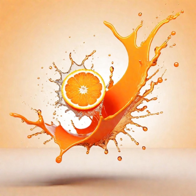 Fundo laranja splash gerado Ai