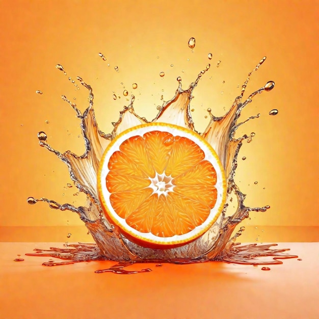 Fundo laranja splash gerado Ai
