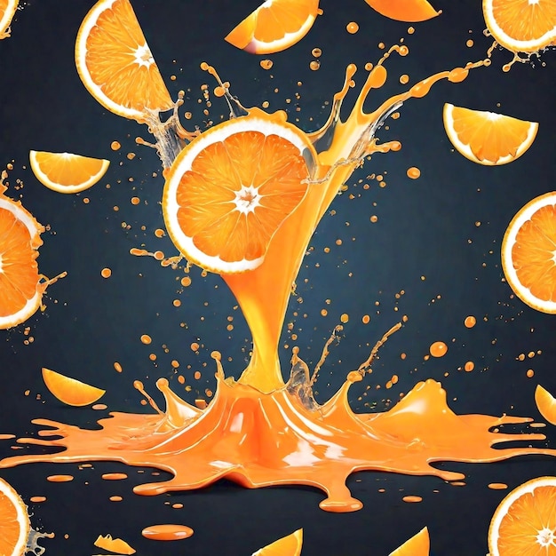 Fundo laranja splash gerado Ai