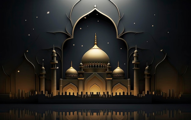 Fundo legante para um cartaz com um tema do Ramadan decorado com uma lanterna