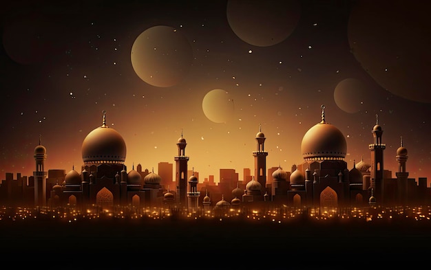 Fundo legante para um cartaz com um tema do Ramadan decorado com uma lanterna