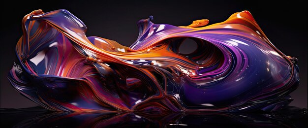 Fundo líquido abstrato roxo e azul das ondas cromáticas Generative AI