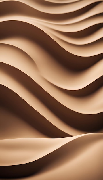 fundo marrom abstrato com linhas suaves e ondas renderização 3d