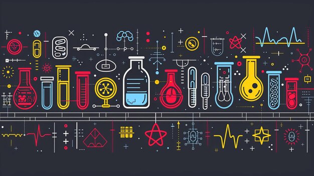 Fundo médico abstrato com ícones e símbolos planos