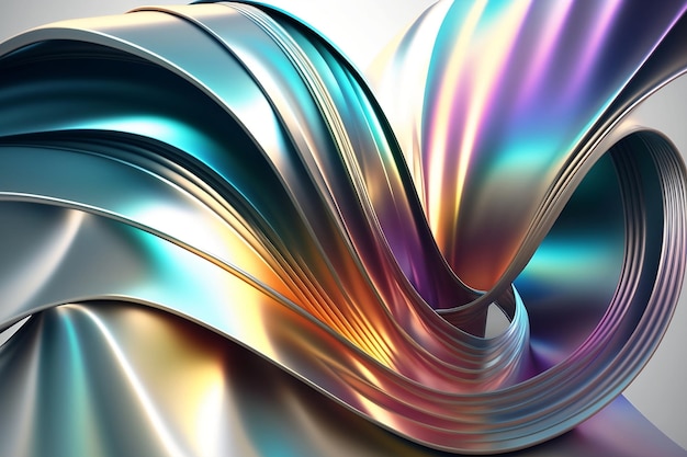 Fundo metálico holográfico abstrato Generative AI