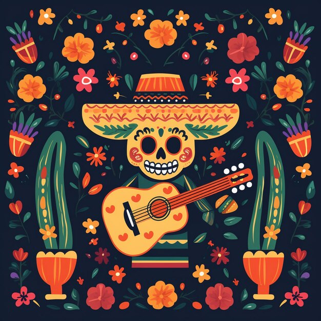 Fundo mexicano plano cinco de mayo