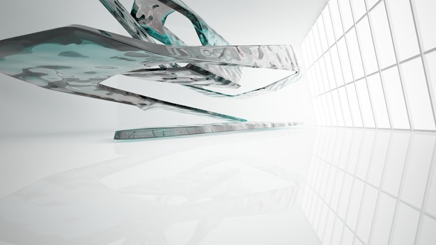 Foto fundo minimalista arquitetônico showroom contemporâneo túnel de exposição de vidro colorido moderno