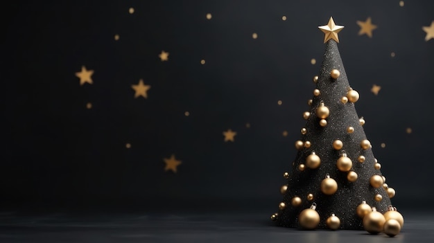 Fundo minimalista com árvore de Natal