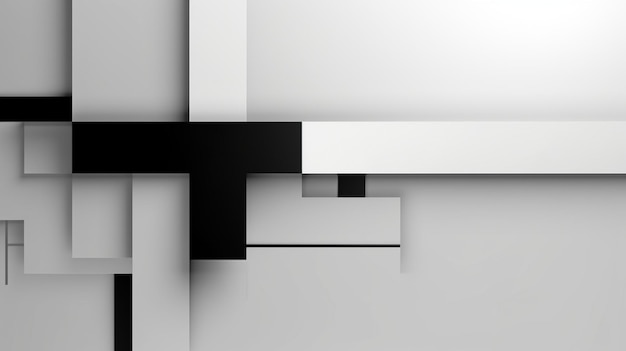 Fundo minimalista contemporâneo linhas limpas formas geométricas monocromáticas preto e branco