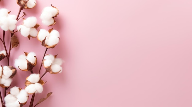 Fundo minimalista rosa com almofadas de algodão