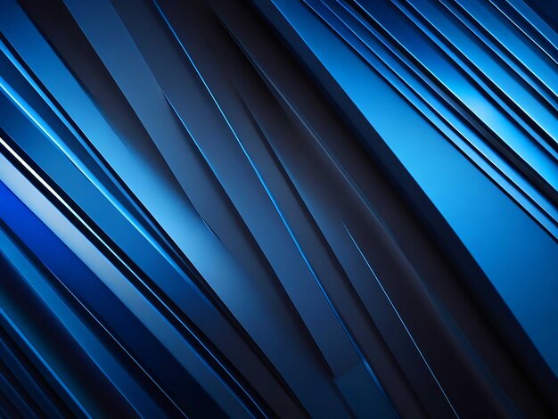 Fundo moderno abstrato azul preto para design Forma geométrica escura efeito 3d Linhas diagonais