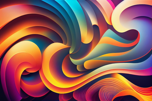 Fundo moderno abstrato com ondas de gradiente generative ai